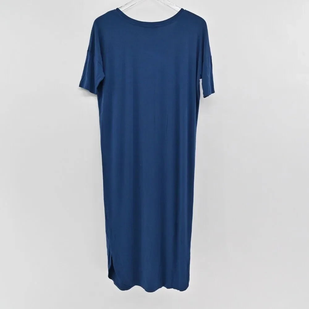 BABATON Dress Size S Aritzia Blue Scoop Neck Dolman‎ Short Sleeve Midi T Shirt